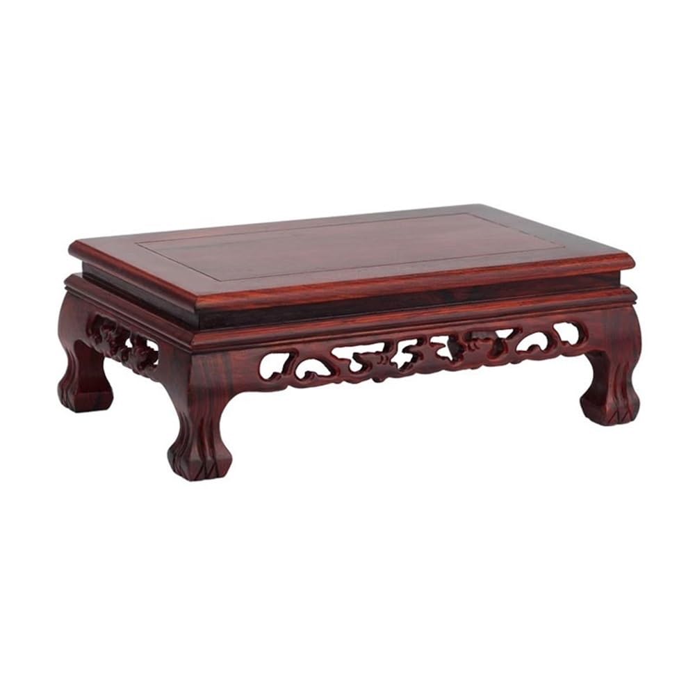 Présentoir à bonsaï creux rectangulaire en palissandre véritable - Taille Moyen