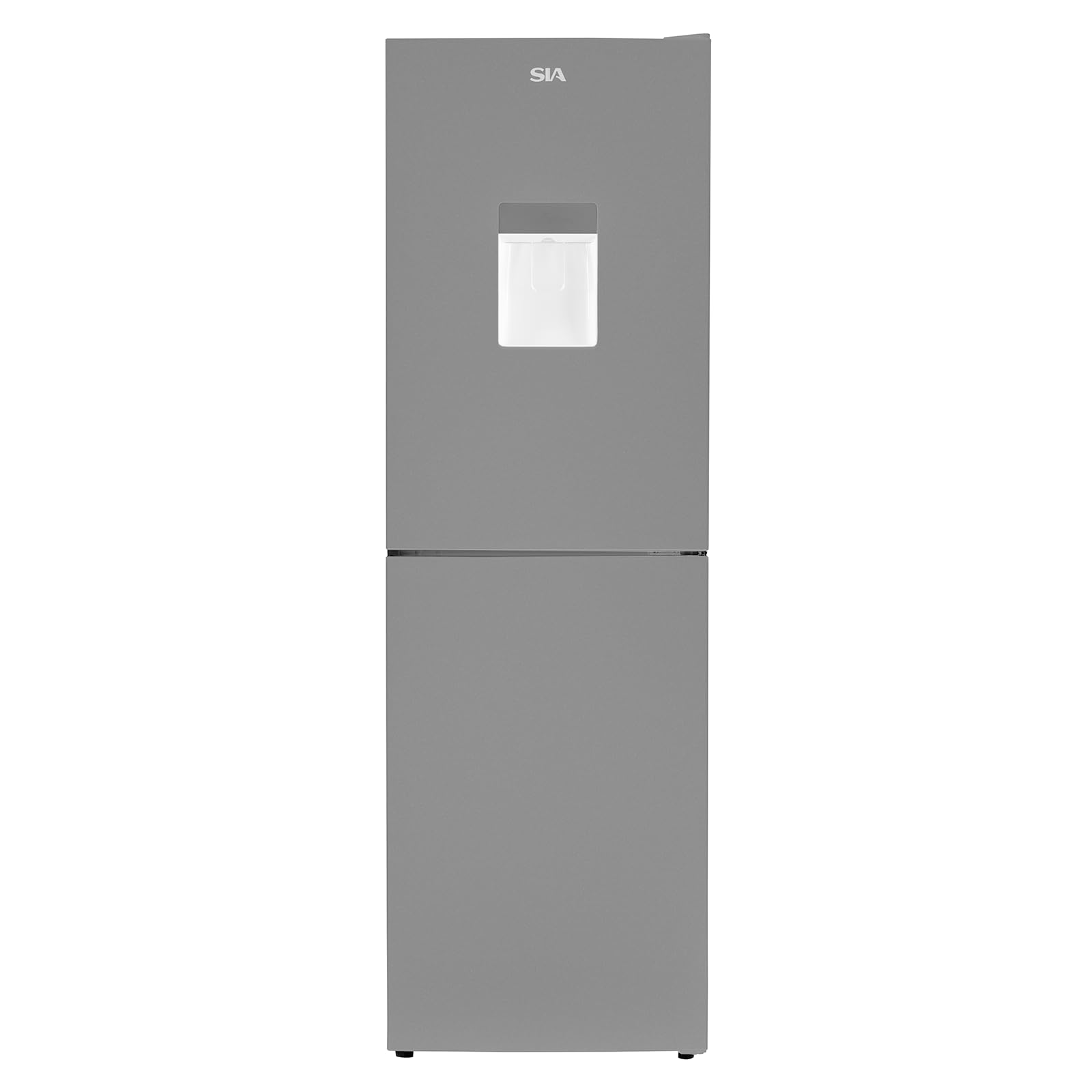 SIA SFF17650SE 50/50 Split Freestanding 252L Combi Fridge Freezer with Water Dispenser in Silver, Includes 3 Glass Fridge Shelves & 4 Freezer Compartments