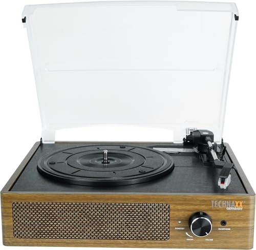 Tocadiscos de estilo vintage Technaxx BT para discos de vinilo con conexión Bluetooth 4
