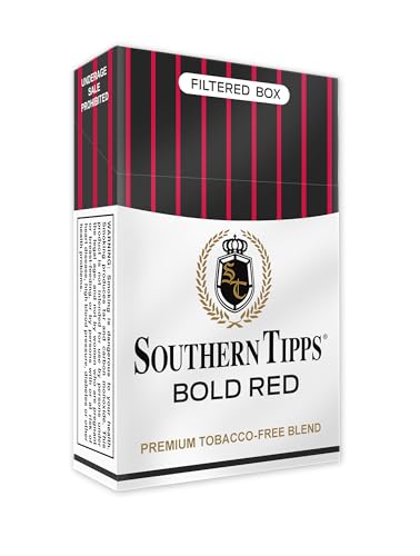 SOUTHERN TIPPS BOLD RED Herbal Cigarettes Pack (20 Sticks)| Tobacco & Nicotine-Free |BOLD Flavor, Smooth Satisfying Alternative | Premium Herbal Blend for Realistic Smoking Experience | Pack of 1