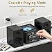 Bluetooth 5.1 Stereo Shelf System with Cassette and CD Player, Powerful 40W Speakers with FM Radio, Tape Recording, Backlit LCD Display, USB, AUX, Remote Control Bookshelf Stereo System for Home