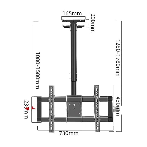 Support plafond téléviseur orientable pour grand écran plat LCD 32-90 pouces - 3