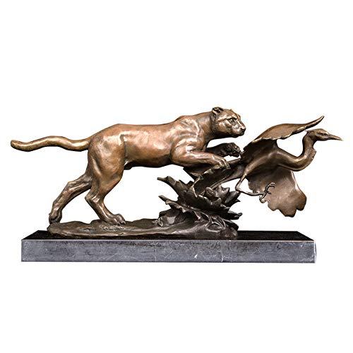 Escultura Estatua Decoraciones Estatua De Presa De Aves De Caza De Leopardo De Fundición De Bronce Escultura De Animales Figuras De Pantera De Vida Silvestre para Decoración De Oficina, Dw-080