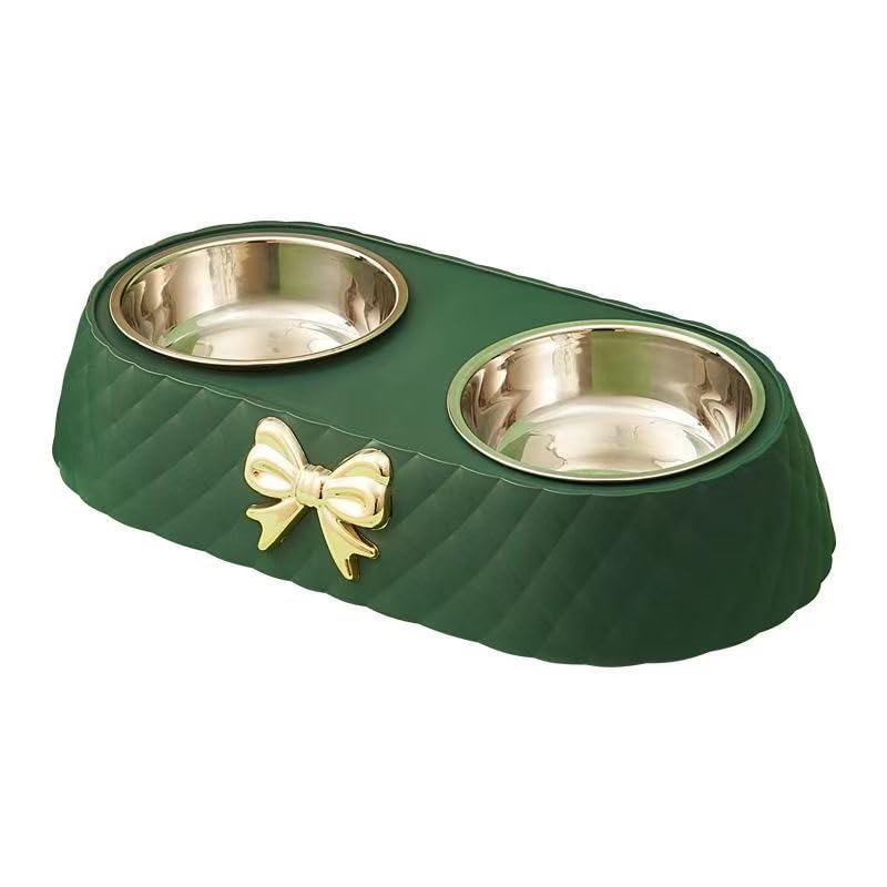 Bassine à nourriture pour chat en acier inoxydable vert