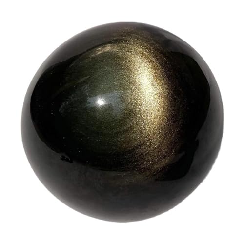 Gold Sheen Obsidian Crystal Ball Sphere with Stand Obsidian Sphere for, Witchcraft, Home Decorations, Prosperity Protection,30mm