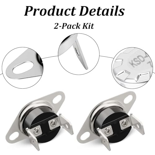 Image of for KSD-40LC 70 Thermostat Thermal Fuse Switch for GE Microwave Oven, Normally Closed