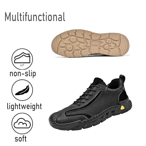 Mens Sports Outdoor Lightweight Soft Walking Fashion Retro Oxfords Non-Slip Breathable Driving Shoes4