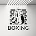 Pegatinas de pared de vinilo de silueta de guantes de boxeo para gimnasio, deportes, lucha contra artes marciales, pegatinas de pared, decoración de la habitación, papel pintado 42 x 46 cm