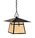 Arroyo Craftsman CH-15HGW-AC Carmel Pendant with Hillcrest Overlay, 15", Antique Copper Metal Finish, Gold White Iridescent Glass