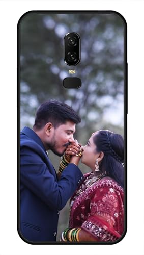 Image of NDCOM for Customised OnePlus 6 Back Cover | Classic Slim OnePlus 6 Phone Case | OnePlus 6 Mobile Cover DIY Personalised Photo Design | Customized Gift Custom Text Name Printed Glass Case