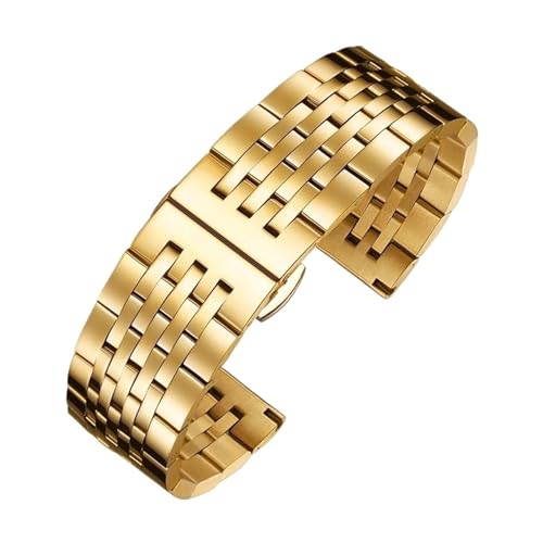 Bracelet en métal pour montre acier inoxydable 18mm 20mm boîtier rond extrémité incurvée