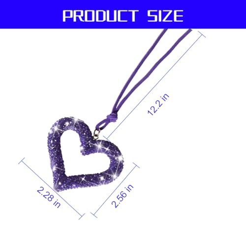 image for Mandark Bling Heart Car Hanging Accessories, Crystal Rhinestone Vehicl