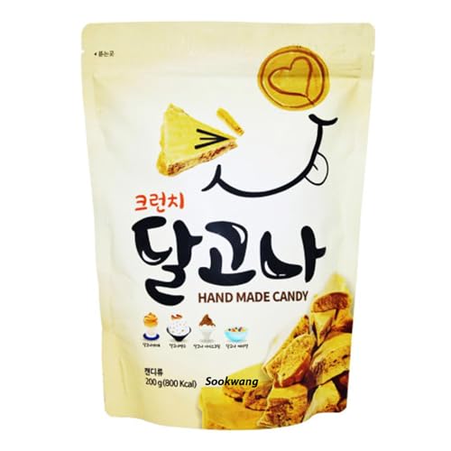 Sookwang K-Food Crunch Dalgona Korean Traditional Street Delight Sugar Candy, Sweet Treat for Movie Snack, Party_7.05 oz (200g)_1 Pack