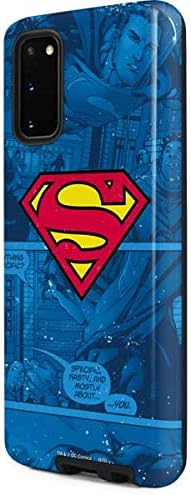 Skinit Pro Phone Case Compatible with Galaxy S20 - Officially Licensed DC Comics Superman Logo Background Pattern Design