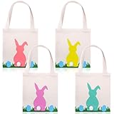  HOWAF 4 Pi¨¨ces Sacoches de Cadeau de Paques, Sacoches de Paques en tissu avec anse et queue de lapin, Id¨¦ales pour emballer friandises et bonbons, Cadeaux de f¨ºte de printemps pour enfants