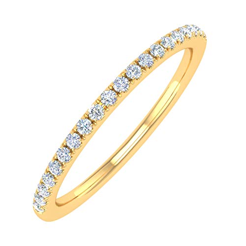 14K Gold Half Eternity Diamond Wedding Band Ring for Women (0.15 Carat)