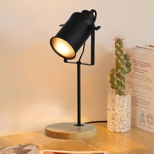 Dorlink Lampe de Table E27 Industrielle, Lampe de Chevet Métal No...