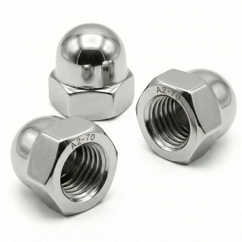 Ecrou Borgne Inox M5 | Ecrous Borgnes Hexagonal | Norme DIN 1587 en Acier Inoxydable A2-070 (V2A/304) | Ecrou capuchon Inox protection vis, boulons, tiges filetées Ø 5mm : LOT DE 5 Pcs - ProRaje