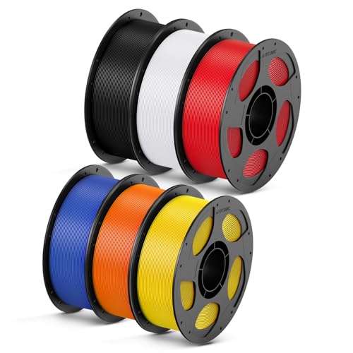 Image of ANYCUBIC High Speed 3D Printer Filament 1.75mm Bundle, Rapid PLA Filament, Dimensional Accuracy + /- 0.02mm, 6KG Pearl Black+Bright White+Bright Red+Dazzling Blue+Vibrant Yellow+Vibrant Orange