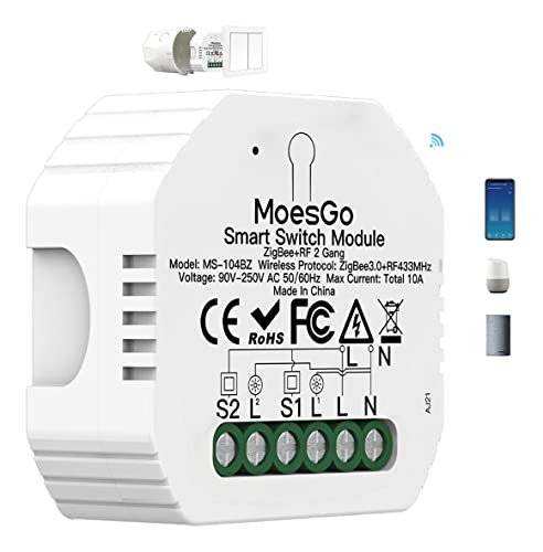 Ya en mundofriki.es: MoesGo Interruptor ZigBee 3.0 Inteligente conmutador Inalambrico Módulo Alexa Control Remoto y Rele RF433 para Interruptores de 2 Gang y 1/2 Way, compatible con la app Smart Life Tuya Google Home