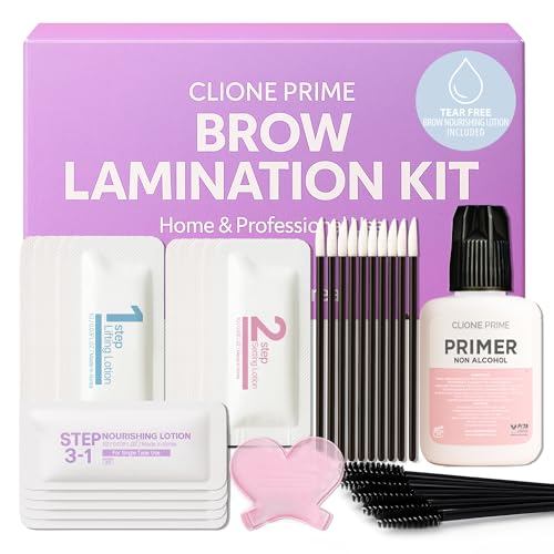 CLIONE PRIME At Home Brow Lamination Kit - DIY Eyebrow Lamination Kit Professional Eye Brow Perm Kit Instant DIY Eyebrow Lift Kit for Fuller Thicker Brows Lasts For Upto 8 Weeks