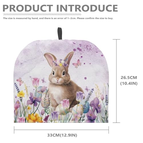 Image of Easter Day Decor Tea Cozy for Teapot, Watercolor Floral Rabbit Print Kitchen Accessory Tea Pot Cosy Thermal Kettle Cover Breakfast Warmer for Home Kitchen Decoration