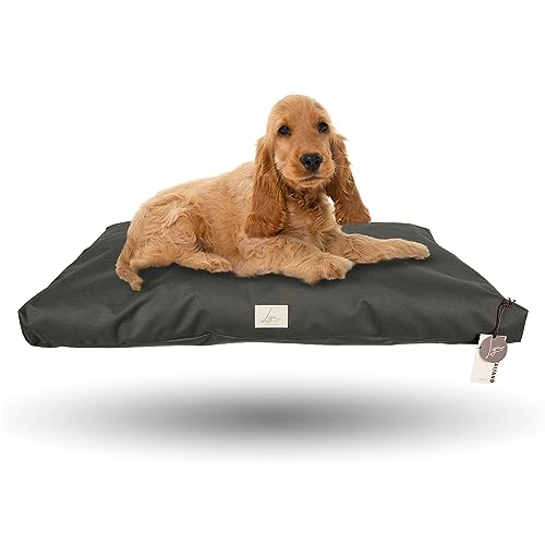 Ligo Tommy - Materasso per Cani Idrorepellente e AntiGraffio, Realizzato in Italia. Cuscino Cuccia per Cane AntiGraffio antimacchia Perfetto per l'uso Interno ed Esterno. (S: 70 x 50 cm, ANTRACITE)