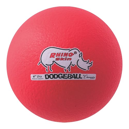 Champion Sports Rhino Skin Dodgeball (Single, Neon Red, 6