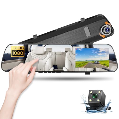 Podofo Mirror Dash Cam for Cars,4" Rear View Mirror 1080P