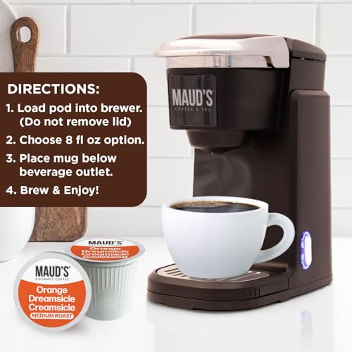Image of Maud's Orange Creamsicle Flavored Coffee Pods, 18ct | Medium Roast Coffee in Single Serve Pods - 100% Arabica Coffee, Compatible with Keurig Coffee Makers