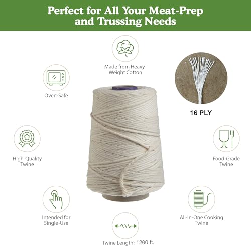 Image of Regency Butchers Cooking Twine, Heavy Duty 16 Ply Cotton, 1200 Ft 1 Pack