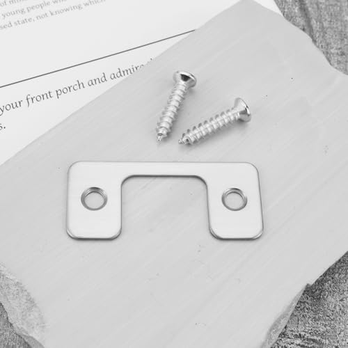 Create idea 2 Stück Verstellbares Schließblech für Außentüren 201 Edelstahl Türrahmen Knotenblech mit Schrauben 57 x 25,6 x 25mm 5 x 25mm