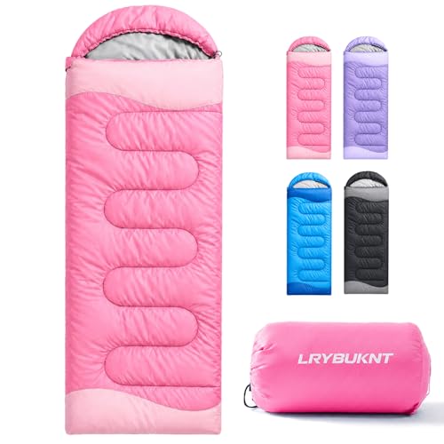 LRYBUKNT Sleeping Bags for Adults & Kids - Backpacking Camping Sleeping Bag for Girls Boys - Cold Weather & Warm Lightweight Compact Camping Gear for Hiking Indoor & Outdoor Travel