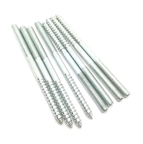 Image of Hanger Bolt M6x100 Silvery Double Headed Bolt Self-Tapping Screw for Furniture 8Pcs