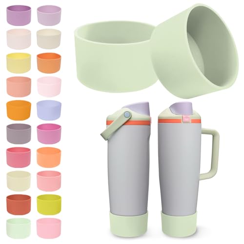 Kaitiaki 2PCS Silicone Boots for Owala 30oz & 40oz FreeSip Sway Bottles & Tumblers – Non-Slip, Scratch-Resistant, Stability Enhancer for Owala Accessories (Beach House Green)