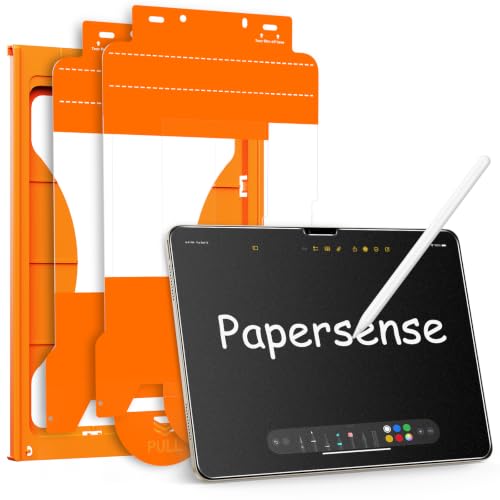 OMOTON PAPERSENSE Paper Screen Protector for iPad Air 11 Inch M4 2026/M3 2025/ M2 2024 (8/7/6th Gen) Matte-layer Glass Film with Dust-free Installation Tray Anti-glare Apple Pencil Support 2 Pack