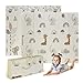 MS BabyWorld - FANCY - Tapis de Jeu pour Bébé 180x200 cm | Double Face, Très Rembourré (1,5 cm d’Épaisseur) | Pliable avec Sac de Transport (Éléphant/Arc-en-ciel)