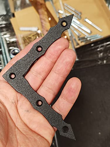 Placa de unión resistente de acero ornamental negro de 4 pulgadas para escuadras de madera 6