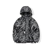 SNOW DREAMS Boys Waterproof Rain Jacket Windbreaker Lightweight Coat Kids Raincoat Outerwear Dark Grey Camo...