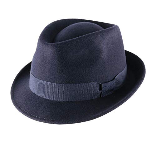 Classic Italy - Sombrero Trilby Plegable Impermeable Classic Trilby Plegable - Talla 56 cm - Marine Cover