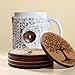 Nandy’s Nook Handmade Mug Cozy Set – Crochet Coffee & Tea Sleeve and 4 Pack Wooden Tree of Life Coasters - Warm Winter Gift, Custom Cozy Color Options