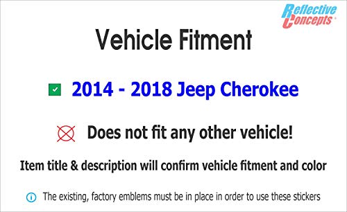 Reflective Concepts - 2014-2018 Jeep Cherokee - Jeep Front And Rear Emblem Overlay Decal Stickers - (Color: Gloss Red) #TOP1