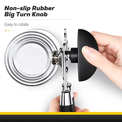 Ipow Can Opener Manual, Stainless Steel Can Opener With Magnetic Lid Catch, Sharp Blade, Big Rubber Knob, Non-Slip Handle & Multifunctional Bottle Opener, Smooth Edge, Easy Grip,Effortless, Heavy Duty #TOP4