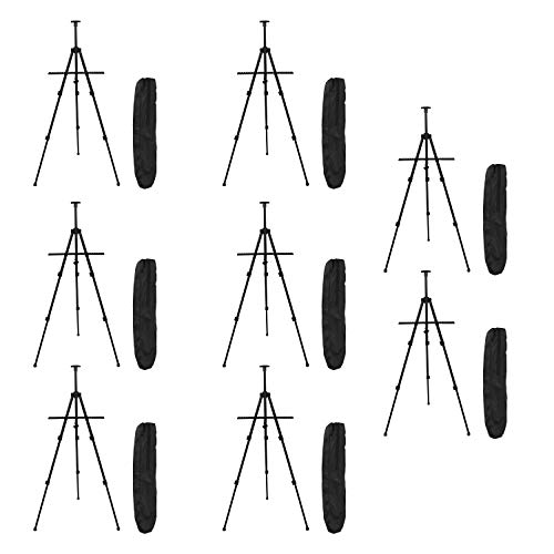 Kurtzy Pack 8 Caballetes de 167,5cm - Aluminio Caballete de Artista Plegable Telescópico - Caballete de Estudio Trípode Artistas para de Dibujo - Caballete Portátil para Interiores y Exteriores