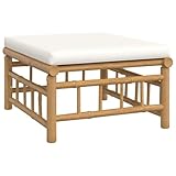 YuuSsea 3-Piece Garden Lounge Set, Natural Bamboo, Cream White Cushion, Robust Outdoor Furniture Set for Patio and Balcony, Flexible Arrangement - Image 6
