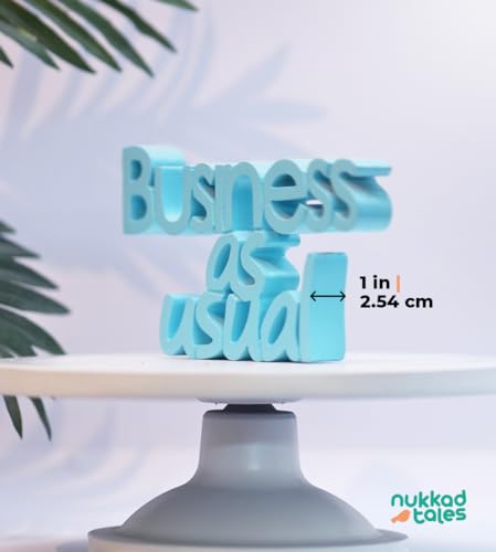 Image of Nukkad Tales Business as Usual Blue Office Decor Showpiece Office Decoration Items for Office Table Corporate Gifts for Employees (8 X 4.75 inch)