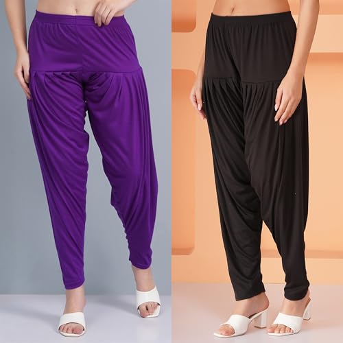Image of Buy That Trendz Patiala Pants for Women Combo Regular Fit Cotton Patiala Salwar