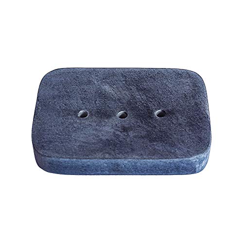 Kaizen Casa Porte-savon en pierre naturelle en marbre pour baignoire, lavabo, cuisine, porte-savon, support pour accessoires de salle de bain (Gris) (12,7 x 8,9 x 1,9 cm)