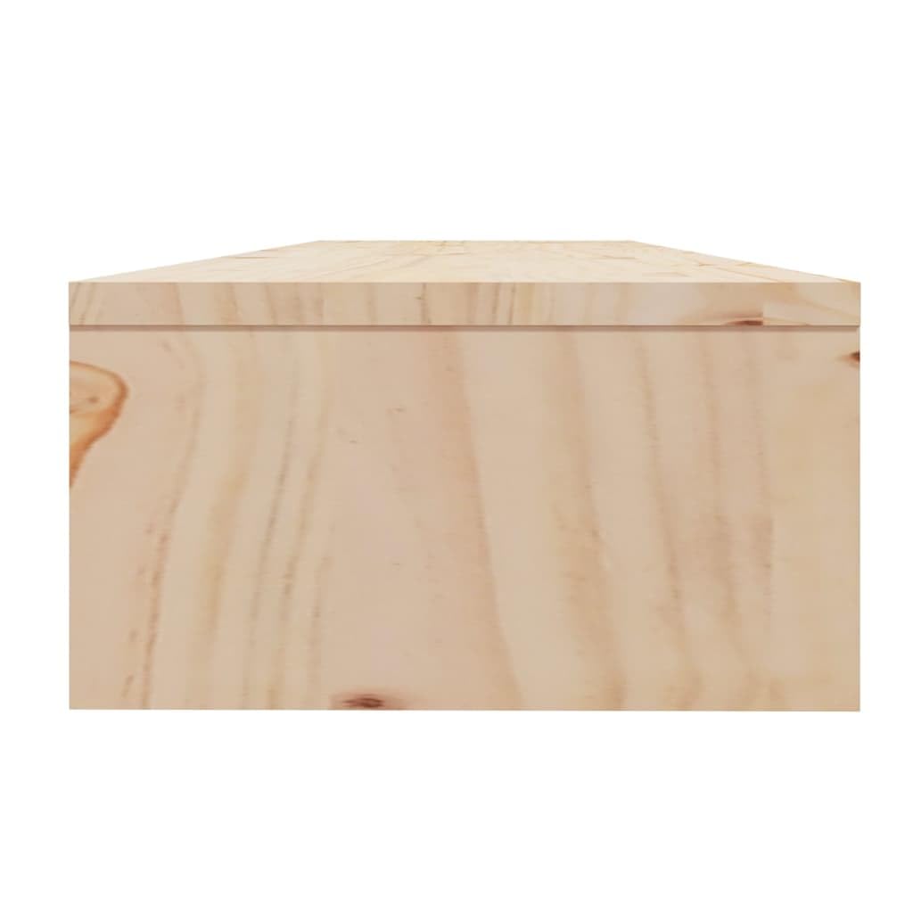 Drewno sosnowe z półkami pod monitor 100x24x13 cm Brąz