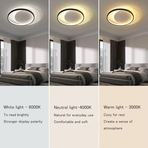 Plafonnier LED 46W rond design minimaliste pour bureau et chambre